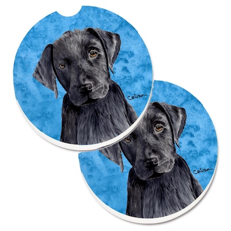 Carolines Treasures Blue Labrador Set of 2 Cup Holder Car Coaster SC9136BUCARC